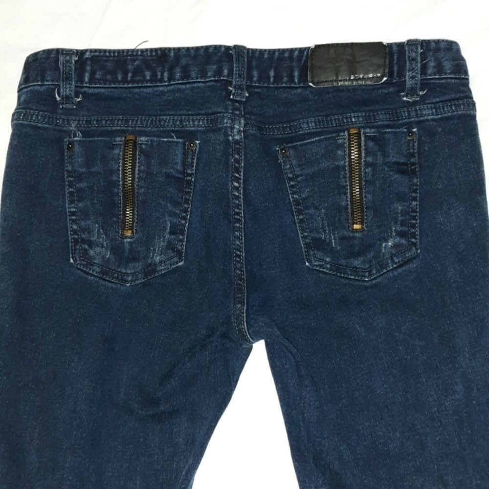 T-Rex T'Rex Denim Destroyed Dark Skinny Jeans 30 - Picture 4 of 8